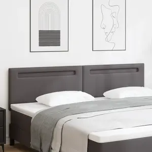 vidaXL Tête De Lit Vidaxl Design Simple Gris 200 Cm En Simili Cuir pas cher