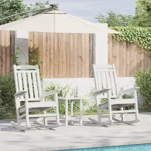 vidaXL Chaises Berçantes 2 pcs Blanches 70x92x107.5 cm HDPE pas cher