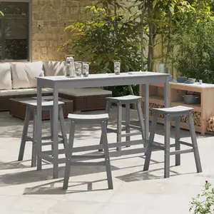vidaXL Tabourets de bar 6 pcs Gris clair HDPE pas cher