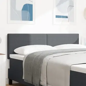 vidaXL Tête de lit Gris foncé 144 cm Tissu en velours côtelé pas cher