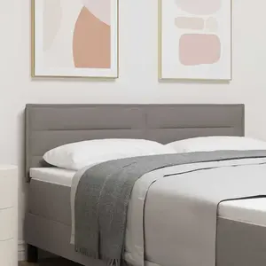 VIDAXL Tête De Lit Avec Design En Lignes Taupe 140 Cm En Tissu pas cher