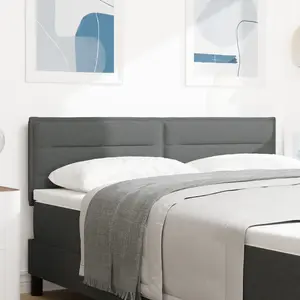 VIDAXL Tête De Lit Design Lignes Gris Foncé 160 Cm En Tissu pas cher