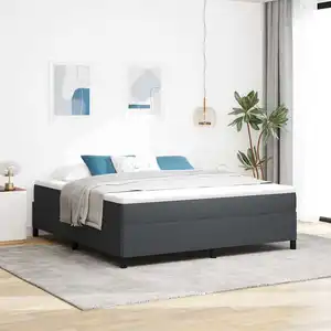 vidaXL Vidaxl Cadre De Lit Gris Foncé 180x200 Cm En Tissu Cords pas cher
