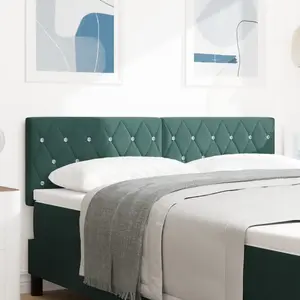 vidaXL Tête de lit Vert foncé 144 cm Velours pas cher