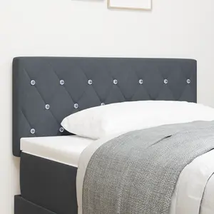 vidaXL Tête de lit Gris foncé 100 cm Velours pas cher