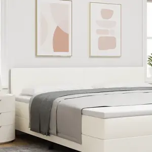 vidaXL Tête De Lit Vidaxl Design Simple Crème 200 Cm Tissu Corde pas cher