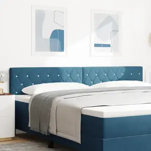 vidaXL Tête de lit Bleu foncé 200 cm Velours pas cher