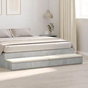 vidaXL Tiroirs de lit avec tiroir Gris béton 180 x 36,5 x 16,5 cm pas cher