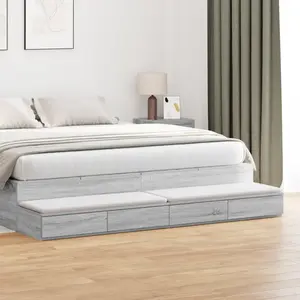 vidaXL Tiroirs de lit avec tiroir Gris Sonoma 180 x 36,5 x 16,5 cm pas cher