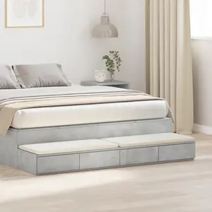 vidaXL Tiroirs de lit avec tiroir Gris béton 135 x 36,5 x 16,5 cm pas cher
