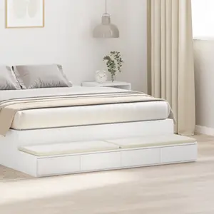 vidaXL Tiroirs De Lit Vidaxl Blancs 135x36,5x16,5 Cm En Bois Aggloméré pas cher