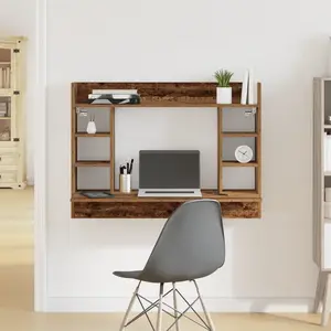 Comparateur de prix : vidaXL Vidaxl Bureau Mural En Bois Ancien 105x48x75 Cm En Bois D'ingénierie