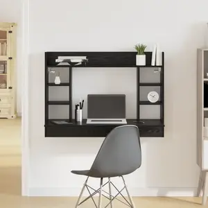 vidaXL Bureau mural Chêne noir 105 x 48 x 75 cm Bois d'ingénierie pas cher