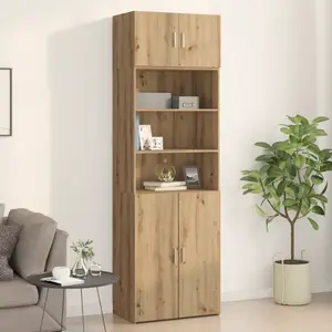 vidaXL Meuble mural - Chêne artisan - 70x425x40 cm - 2 portes - Finition mat