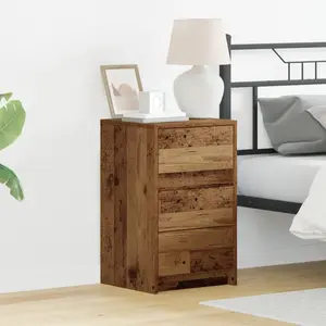 vidaXL Vidaxl Table De Chevet Avec Lumières Led En Bois Ancien pas cher