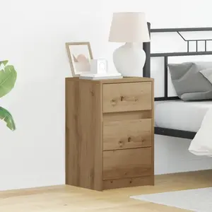 vidaXL Cabinet de chevet avec tiroir Chêne artisanal 38 x 34 x 61 cm pas cher