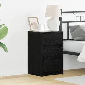 vidaXL Cabinet de chevet Chêne noir 38 x 34 x 61 cm Bois d'ingénierie pas cher