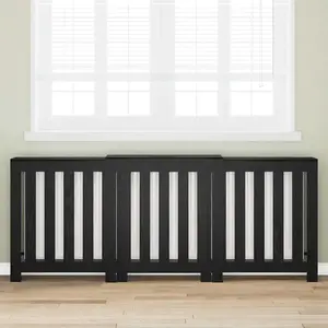 Comparateur de prix : vidaXL vidaXL Couvre-Radiateur Chêne Noir 205x21.5x83.5 cm Bois structuré