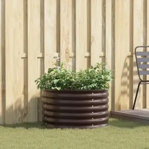 Comparateur de prix : vidaXL Bac surélevé vidaXL Marron 80x80x44 cm en acier galvanisé