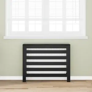 Comparateur de prix : vidaXL Vidaxl Cache-Radiateur Chêne Noir 104x20x82 Cm Bois D'ingénierie