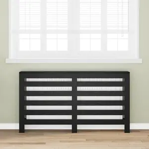 Comparateur de prix : vidaXL vidaXL Couverture de Radiateur Chêne Noir 149x20x82 cm Bois Ingénierie