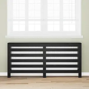 vidaXL vidaXL Couvercle de radiateur Chêne Noir 175x20x82 cm Bois d'ingénierie pas cher