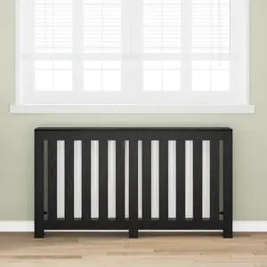 Comparateur de prix : vidaXL Vidaxl Cache-Radiateur Chêne Noir 149x20x82 Cm Bois D'ingénierie