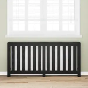 Comparateur de prix : vidaXL Vidaxl Cache-Radiateur Chêne Noir 175x20x82 Cm Bois D'ingénierie