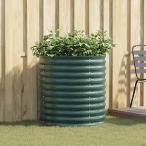 vidaXL Jardinière surélevée Vert 80 x 80 x 81 cm Acier pas cher