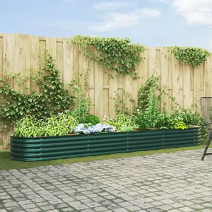 Comparateur de prix : vidaXL Bac de jardin surélevé Vert 400x80x44 cm en acier galvanisé