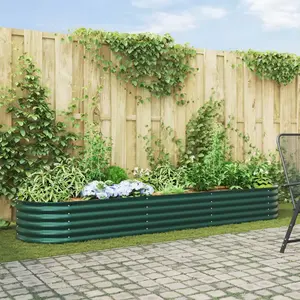 vidaXL Bac surélevé vidaXL Jardin Vert 320x80x44 cm Acier galva