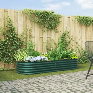 vidaXL Lit surélevé Vert 240 x 80 x 44 cm Acier pas cher