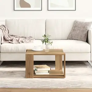 vidaXL Table basse Chêne artisanal 51,5 x 51,5 x 30 cm pas cher