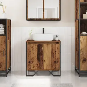 vidaXL vidaXL Meuble de lavabo Vieux bois 60x35x50 cm en bois reconstitué pas cher