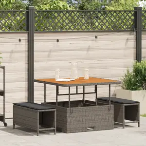 vidaXL Ensemble de salle à manger pour jardin Gris polyrotin pas cher