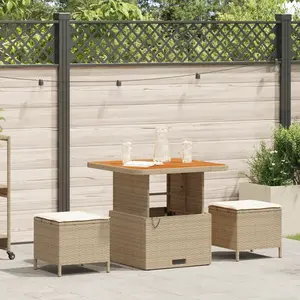 Comparateur de prix : vidaXL Ensemble de salle à manger pour jardin Beige polyrotin