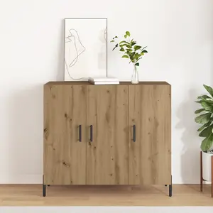 vidaXL Buffet Vidaxl Artisan Chêne 90x34x80 Cm En Bois D'ingénierie pas cher