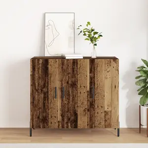 vidaXL Buffet Vidaxl En Bois Vieilli 90x34x80 Cm En Bois D'ingénierie pas cher