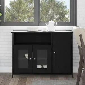 vidaXL Buffet Chêne noir 100 x 35 x 75 cm pas cher