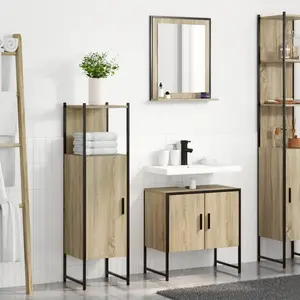 Comparateur de prix : vidaXL Ensemble de mobilier de salle de bain avec étagère 3 pcs Marron