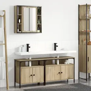 vidaXL Ensemble de Meubles de Salle de Bain 3 pcs Chêne sonoma pas cher