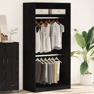vidaXL Armoire En Chêne Noir Vidaxl - 100x50x200 Cm pas cher