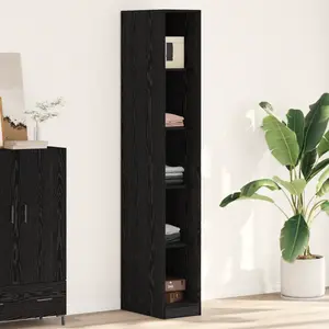 Comparateur de prix : vidaXL Vidaxl Armoire Chêne Noir - 30x50x200 Cm, En Bois D'ingénierie