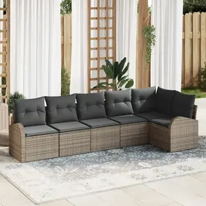vidaXL Ensemble de canapé de jardin Gris polyrotin pas cher