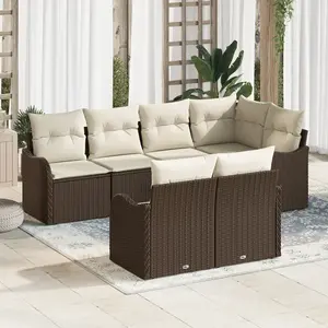 vidaXL Ensemble de canapé de jardin Marron polyrotin pas cher