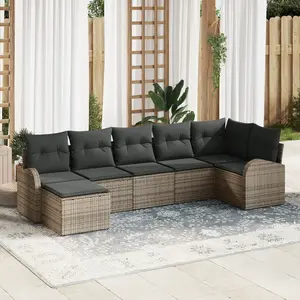 vidaXL Vidaxl Ensemble De Canapés De Jardin Ensemble De 7 Gris pas cher