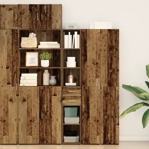 vidaXL Vidaxl Buffet Haut Bois Vieilli 30 X 42,5 X 185 Cm Rangement pas cher