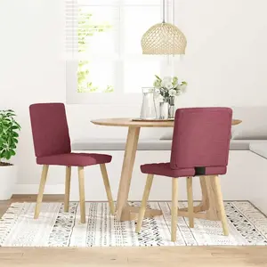 vidaXL Chaises à manger lot de 2 rouge bordeaux tissu pas cher