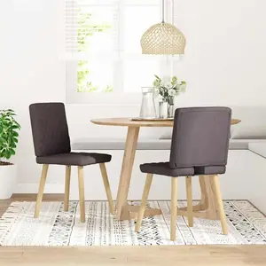 vidaXL Chaises à manger lot de 2 marron foncé tissu pas cher