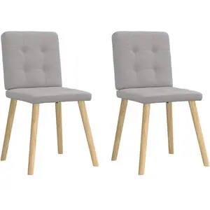 vidaXL Chaises à manger lot de 2 gris nuage tissu pas cher